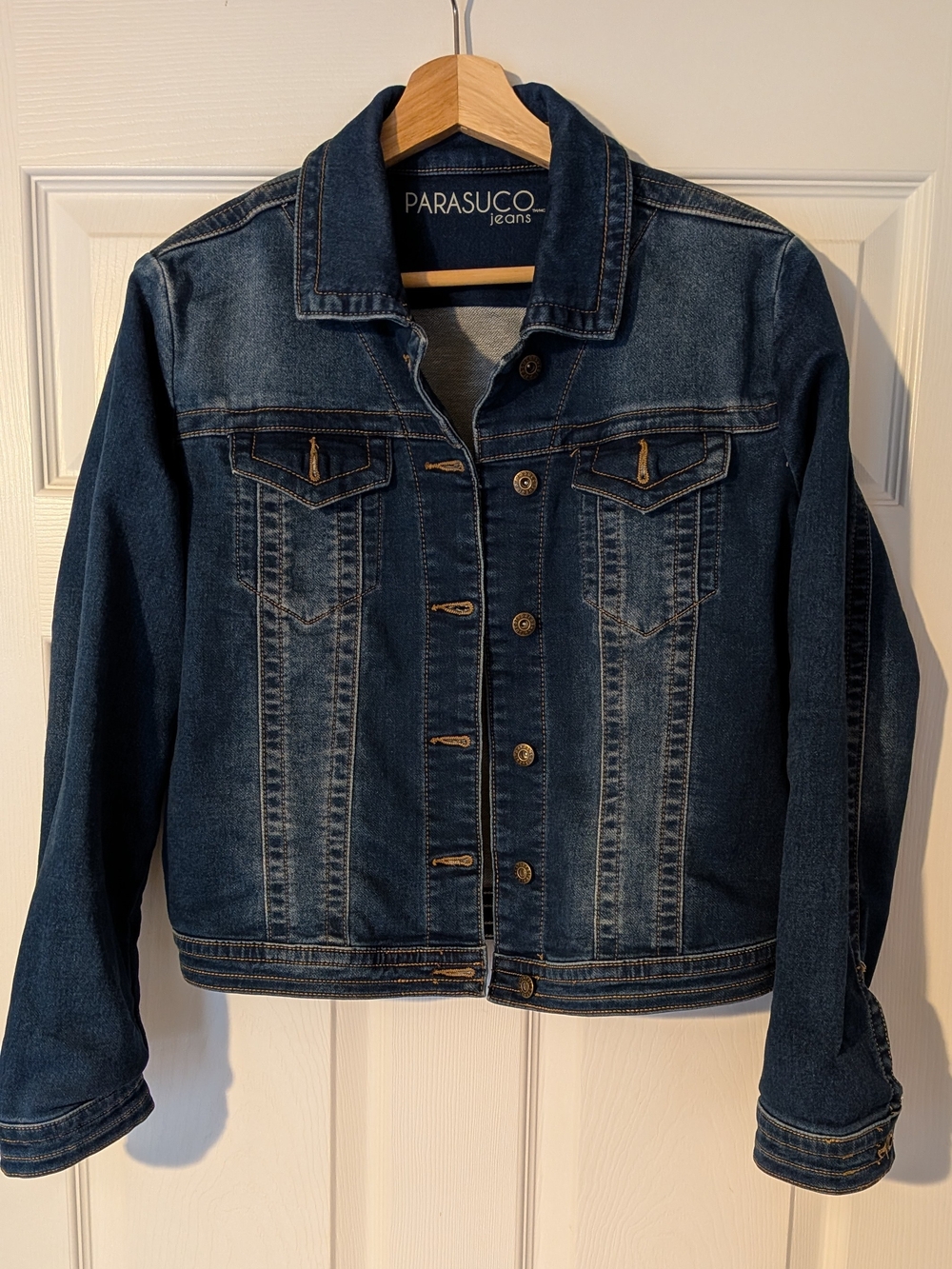 Parasuco Women's Indigo Blue Denim Jacket - Classic Button-Front